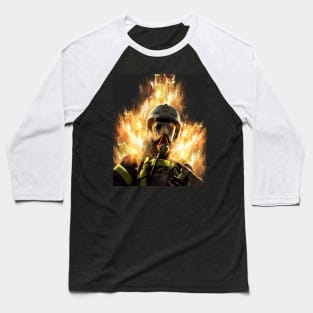 Skull Firefighter Baseball T-Shirt